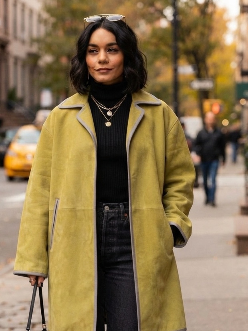 PRADA Acid Green Lamb Skin Suede Coat